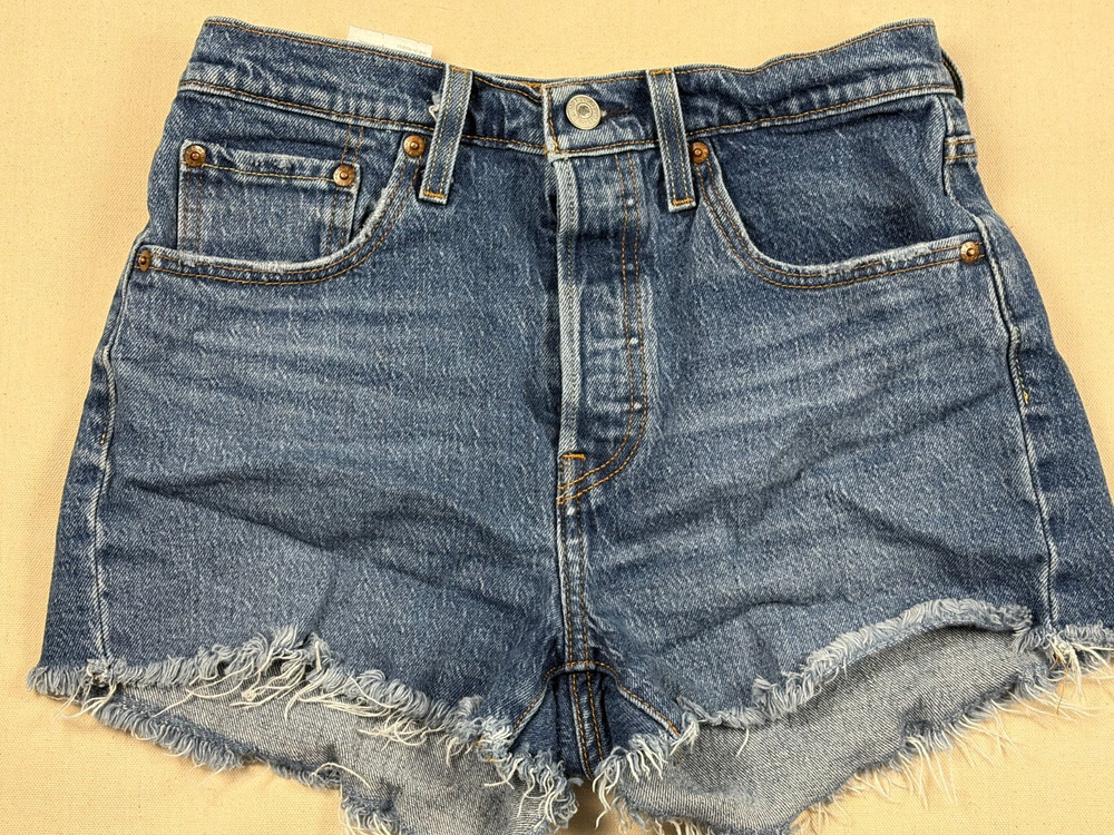 Levi’s 501 Women’s Shorts W27 High Rise Denim Cutoff Raw Hem Button Fly